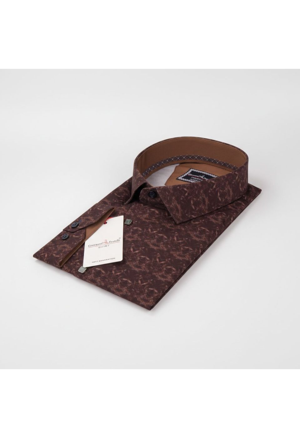Büyük Beden Slim Fit Uzun Kol Desenli Dijital Baskılı Erkek Gömlek 4GMK316002004 - Giovanni Fratelli