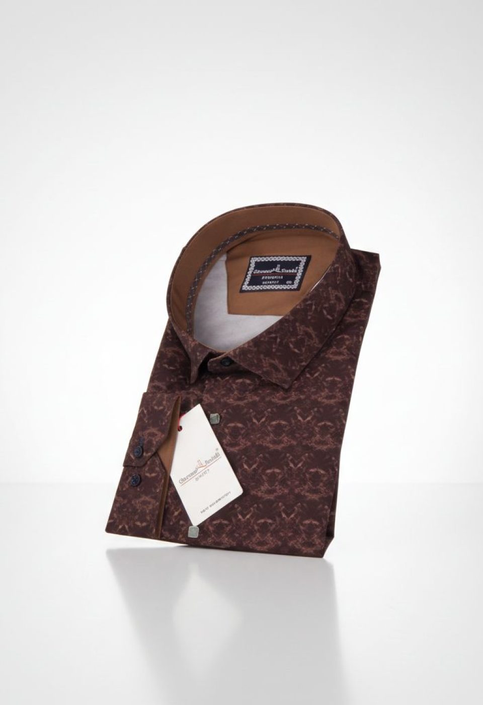Büyük Beden Slim Fit Uzun Kol Desenli Dijital Baskılı Erkek Gömlek 4GMK316002004 - Giovanni Fratelli