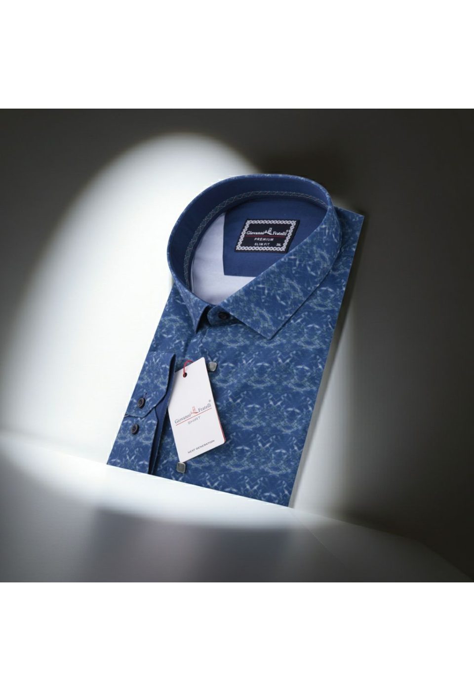 Büyük Beden Slim Fit Uzun Kol Desenli Dijital Baskılı Erkek Gömlek 4GMK316002005 - Giovanni Fratelli