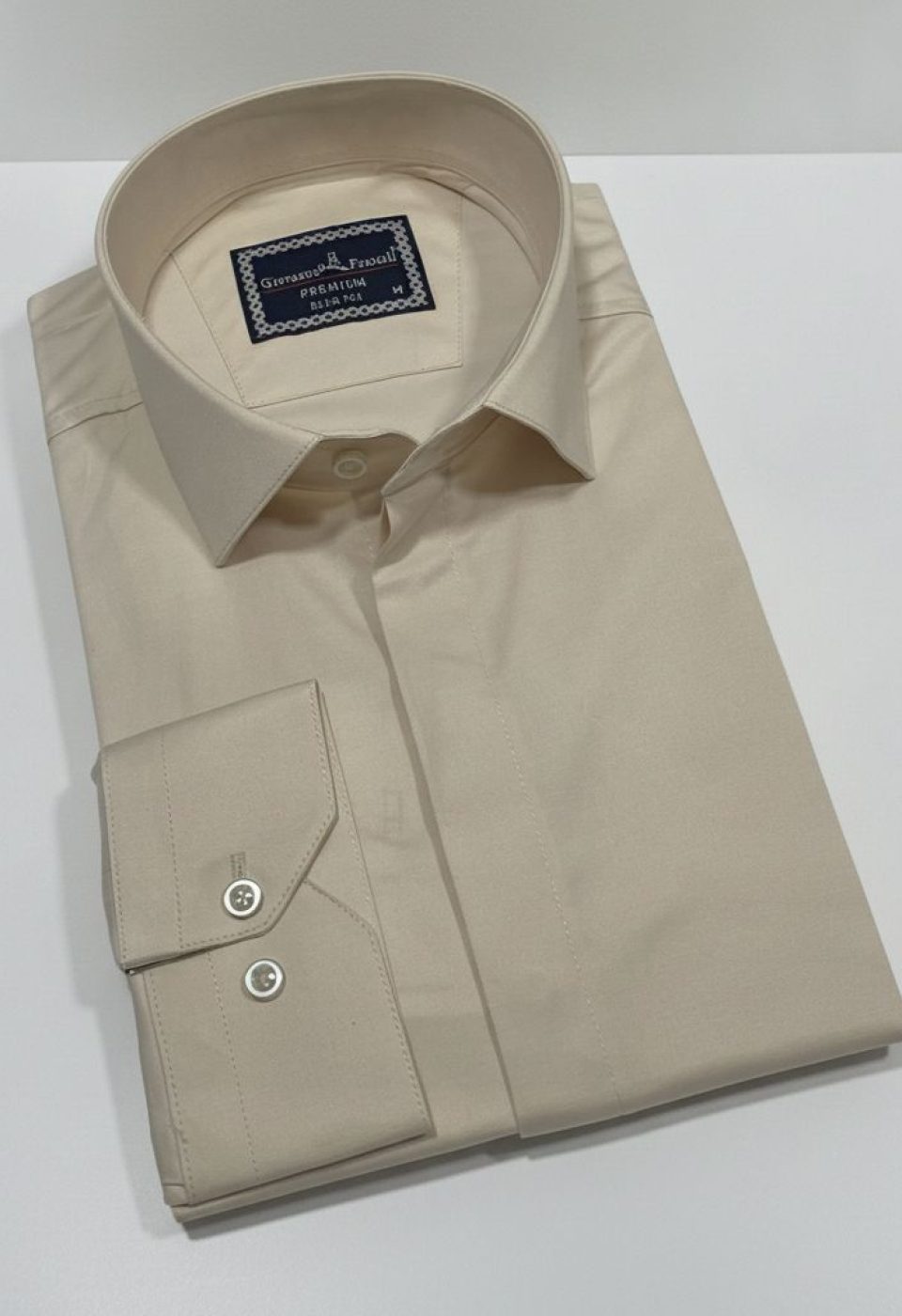 Slim Fit Uzun Kol Düz Renk Saten Erkek Gömlek 3GMK317045001