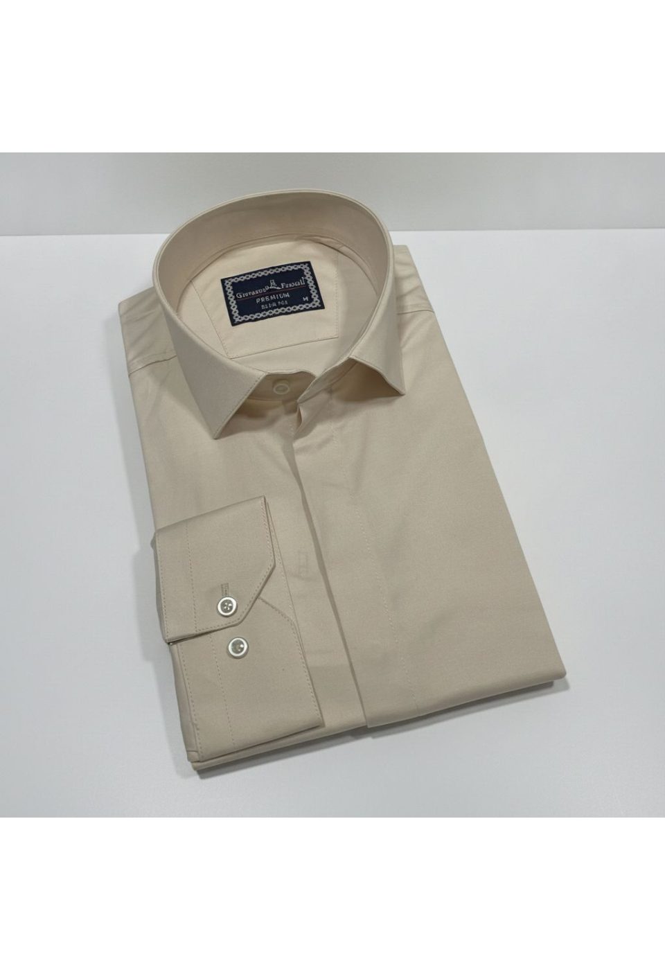 7045 CR SATIN 001 Slim Fit Uzun Kol Düz Renk Saten Erkek Gömlek 3GMK317045001 - Giovanni Fratelli