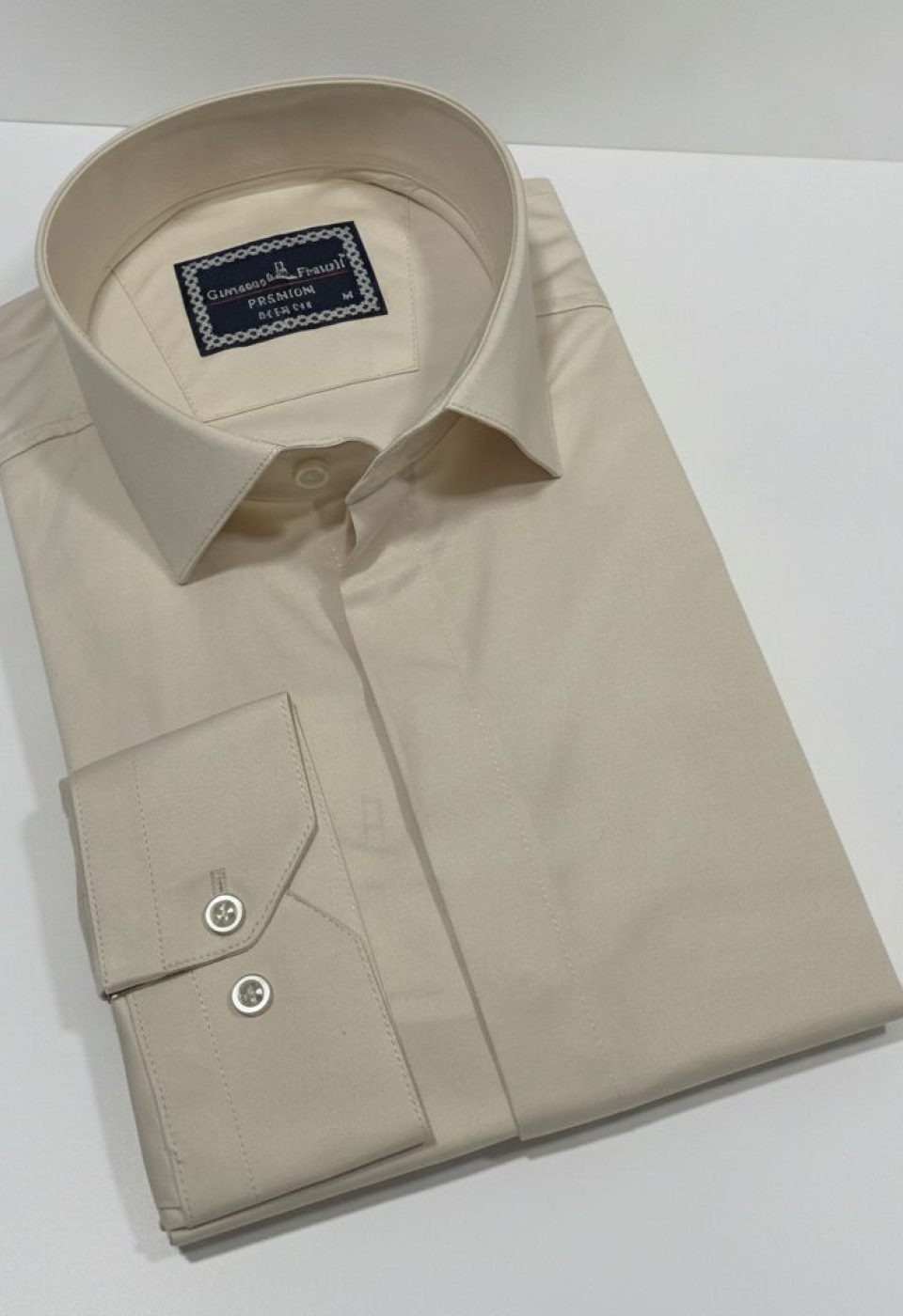 7045 CR SATIN 001 Slim Fit Uzun Kol Düz Renk Saten Erkek Gömlek 3GMK317045001 - Giovanni Fratelli