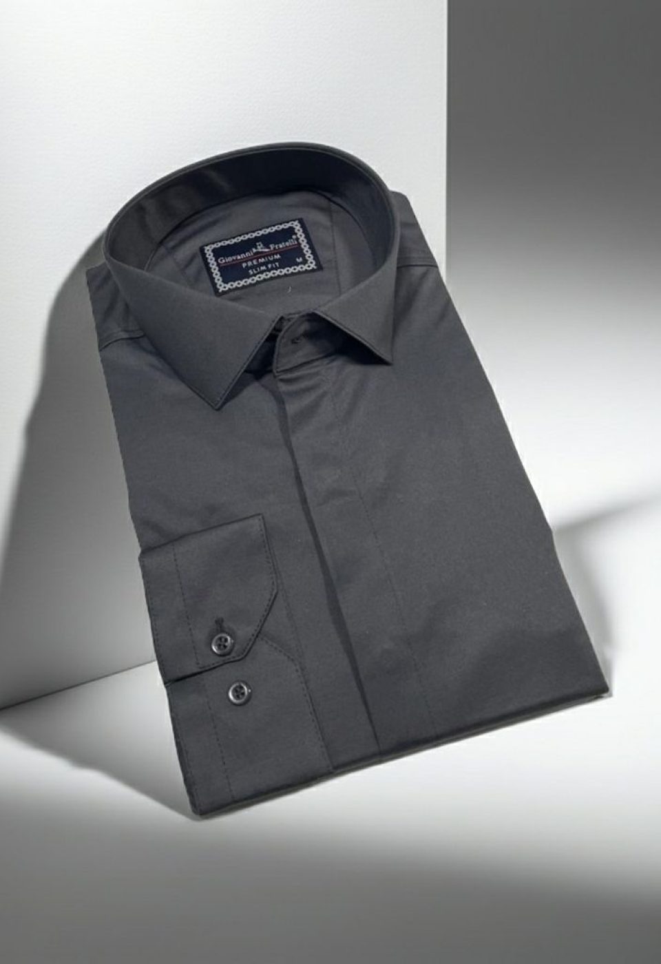 Slim Fit Uzun Kol Düz Renk Saten Erkek Gömlek 3GMK317045003