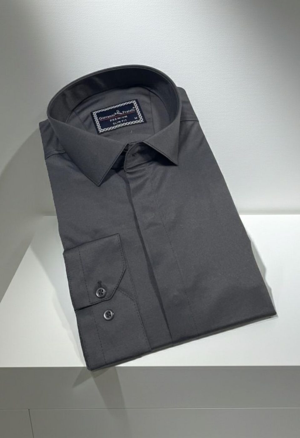 Slim Fit Uzun Kol Düz Renk Saten Erkek Gömlek 3GMK317045003 Slim Fit Uzun Kol Düz Renk Saten Erkek Gömlek 3GMK317045003