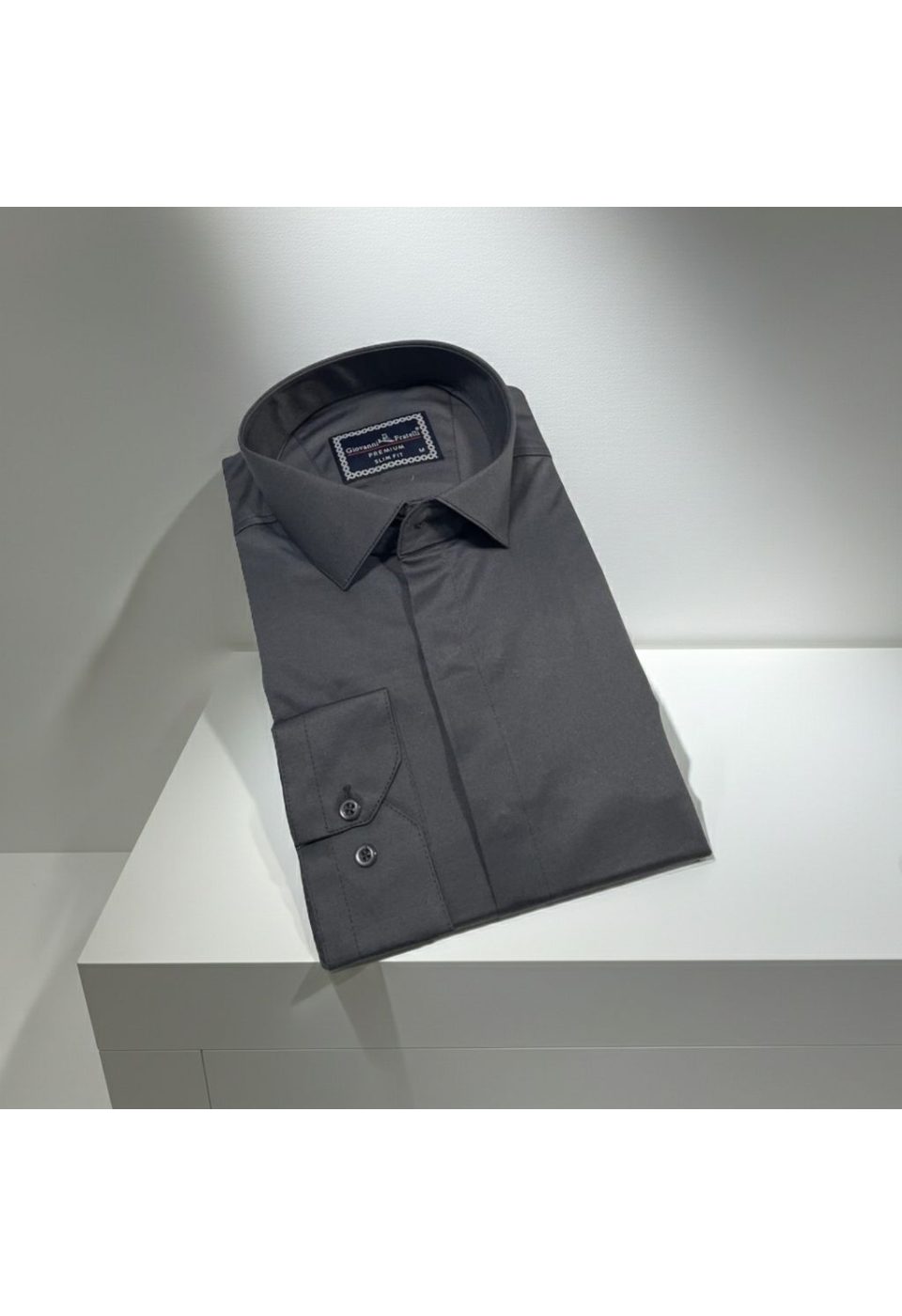 7045 CR SATIN 003 Slim Fit Uzun Kol Düz Renk Saten Erkek Gömlek 3GMK317045003 - Giovanni Fratelli