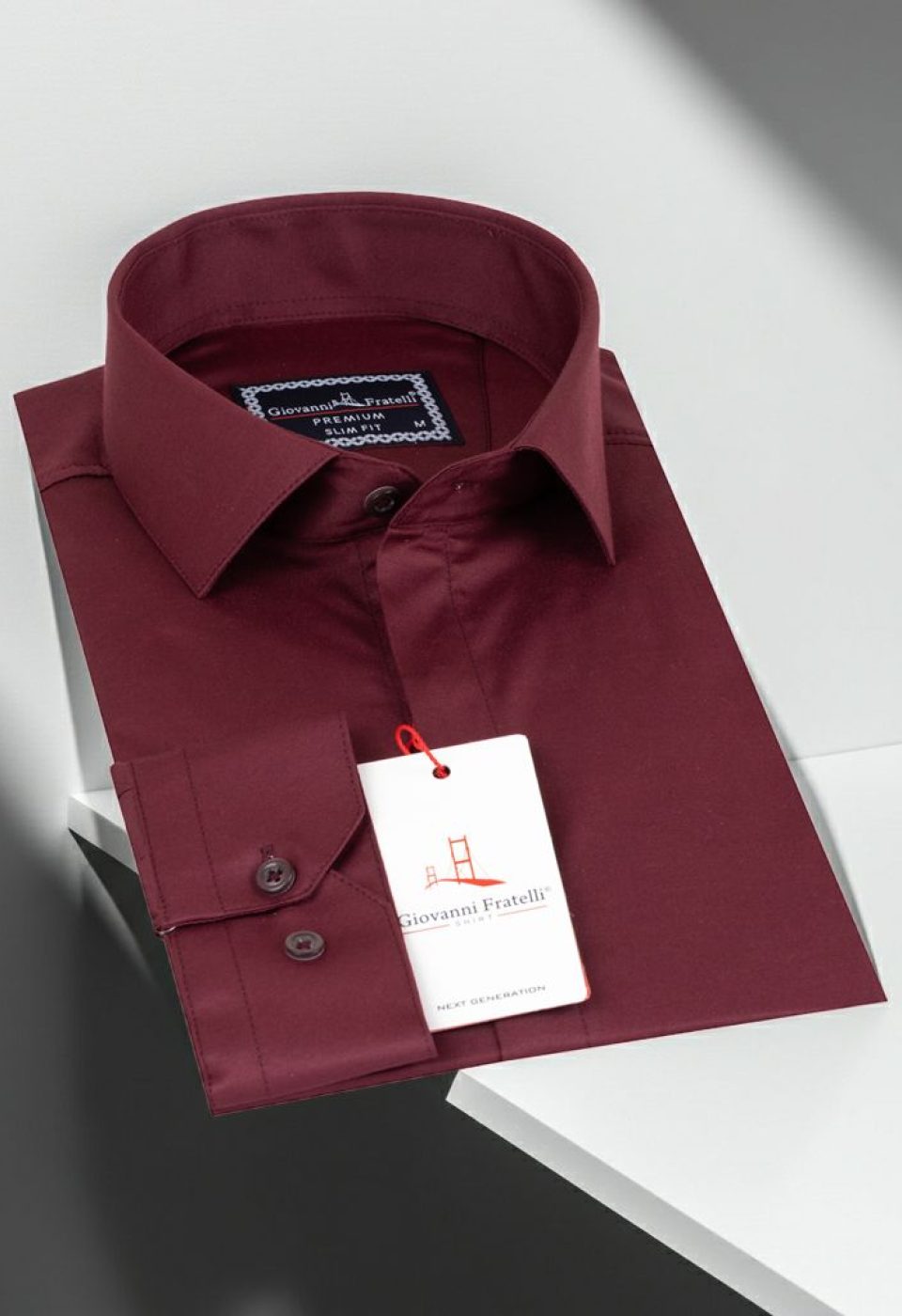 Slim Fit Uzun Kol Düz Renk Saten Erkek Gömlek 3GMK317045004 - Giovanni Fratelli