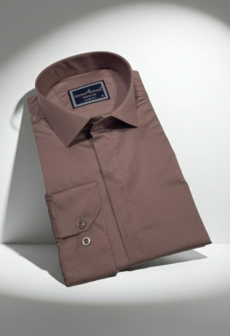 Slim Fit Uzun Kol Düz Renk Saten Erkek Gömlek 3GMK317045006