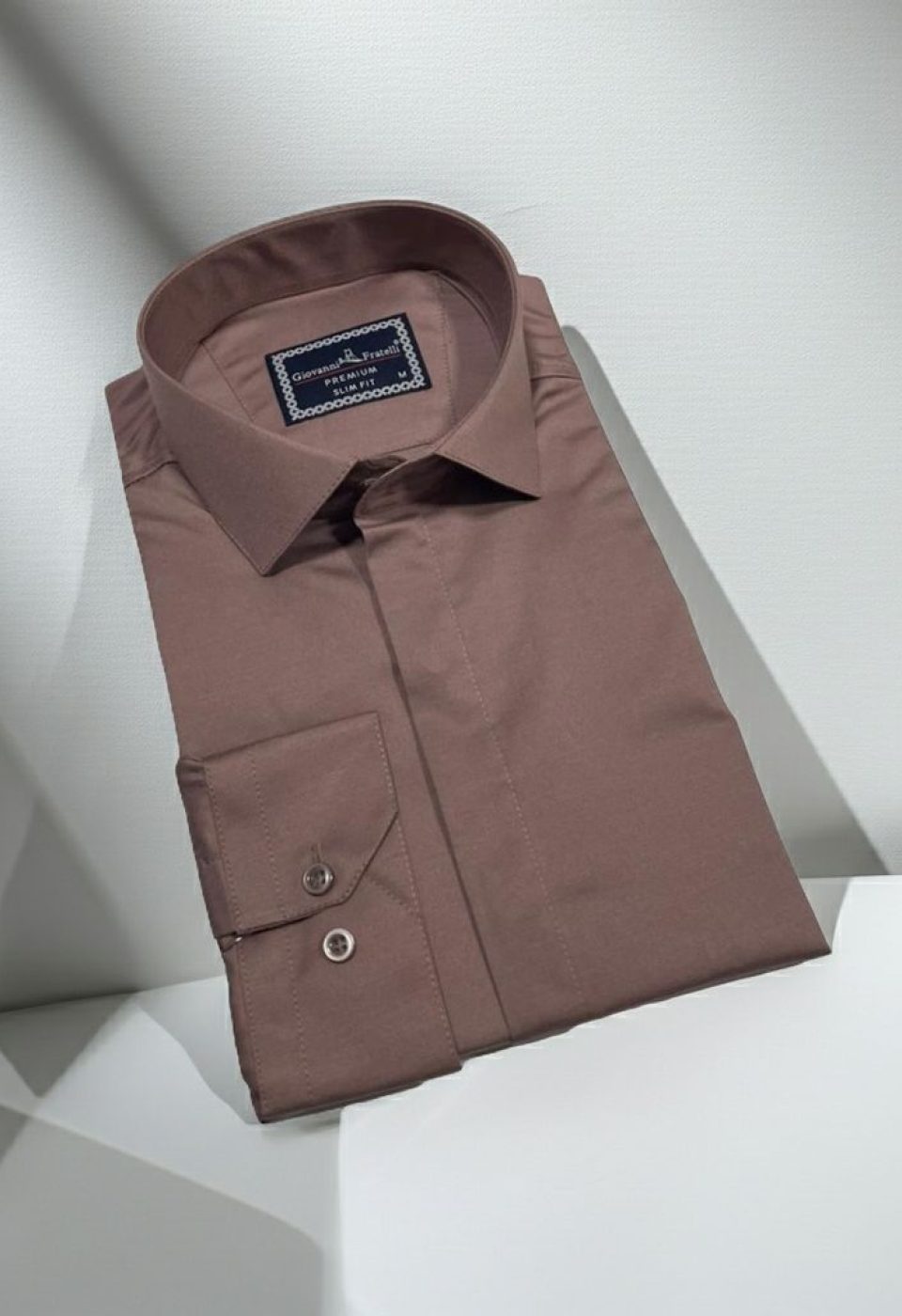7045 CR SATIN 006 Slim Fit Uzun Kol Düz Renk Saten Erkek Gömlek 3GMK317045006 - Giovanni Fratelli