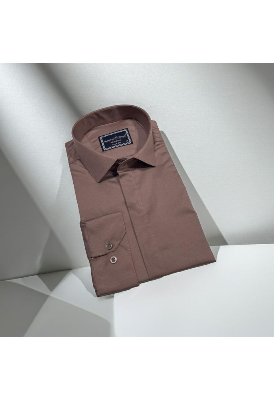 7045 CR SATIN 006 Slim Fit Uzun Kol Düz Renk Saten Erkek Gömlek 3GMK317045006 - Giovanni Fratelli