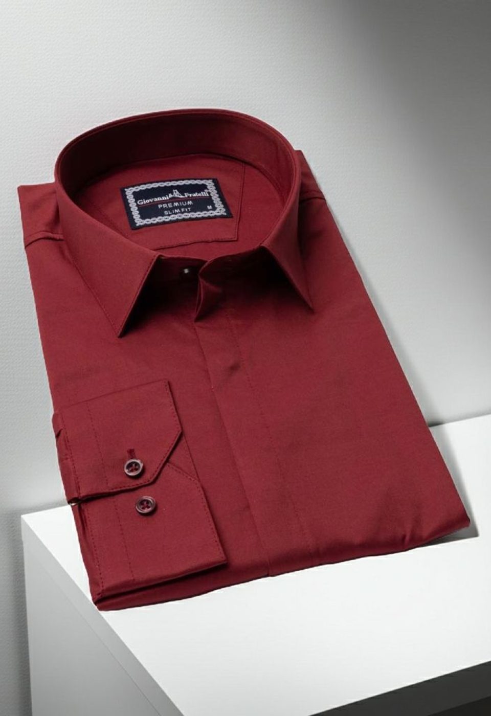 Slim Fit Uzun Kol Düz Renk Saten Erkek Gömlek 3GMK317045007