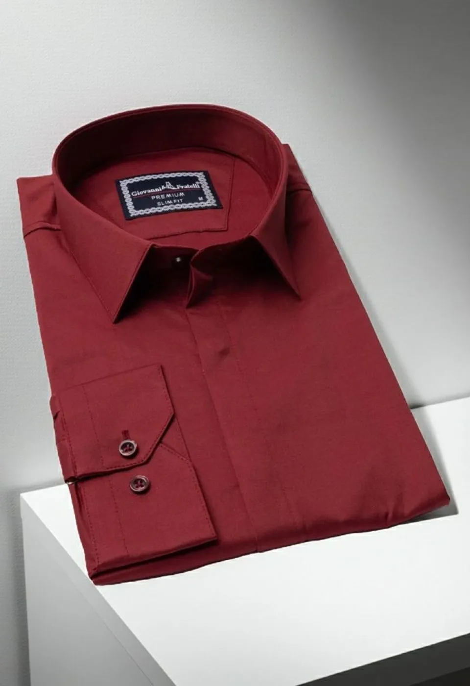 Slim Fit Uzun Kol Düz Renk Saten Erkek Gömlek 3GMK317045007