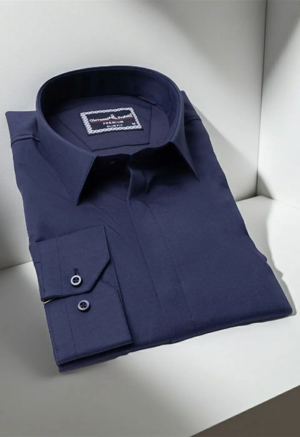 Slim Fit Uzun Kol Düz Renk Saten Erkek Gömlek 3GMK317045008