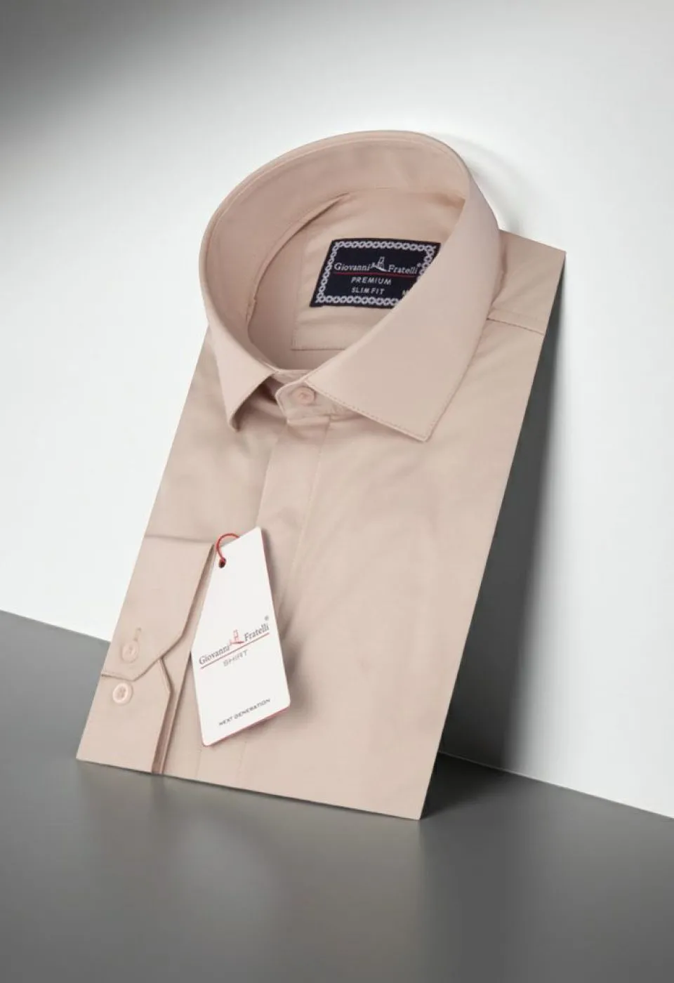 Slim Fit Uzun Kol Düz Renk Saten Erkek Gömlek 3GMK317045011 - Giovanni Fratelli
