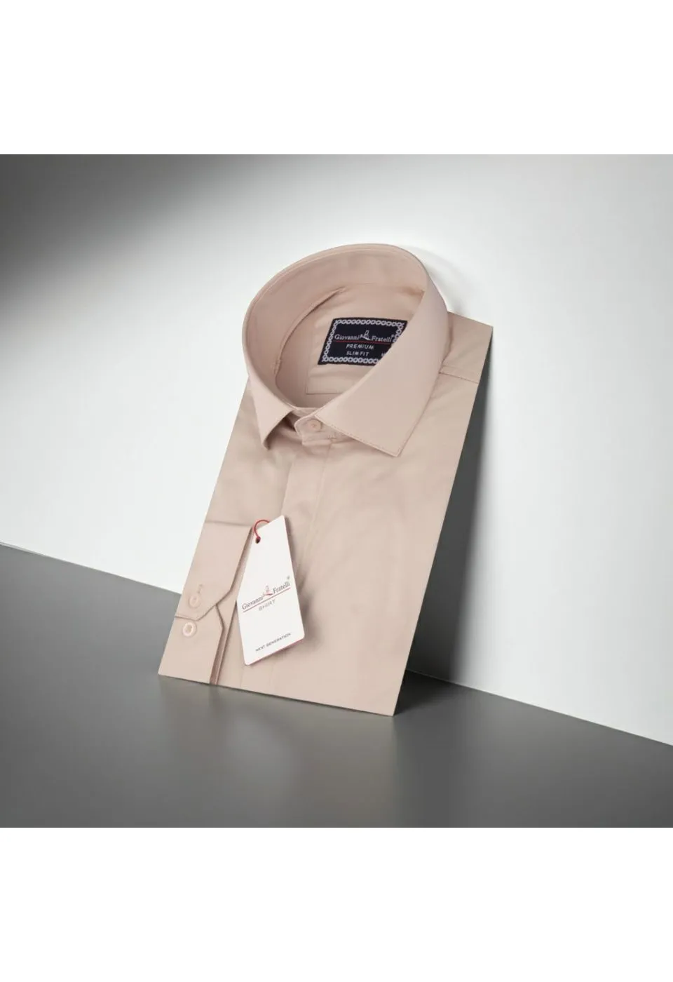 Slim Fit Uzun Kol Düz Renk Saten Erkek Gömlek 3GMK317045011 - Giovanni Fratelli