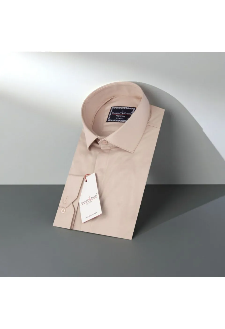 Slim Fit Uzun Kol Düz Renk Saten Erkek Gömlek 3GMK317045011 - Giovanni Fratelli