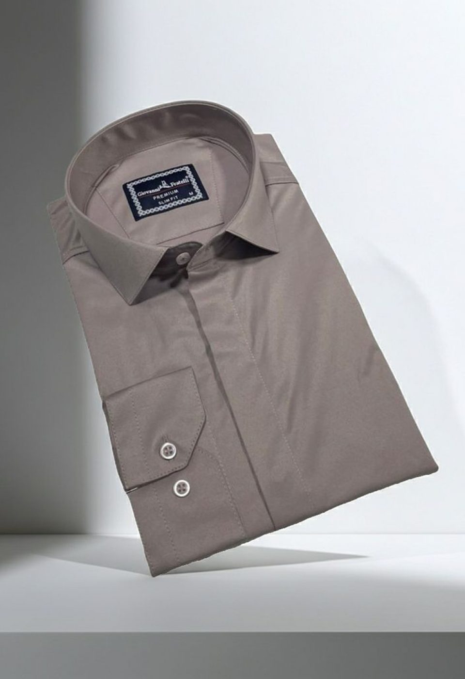 Slim Fit Uzun Kol Düz Renk Saten Erkek Gömlek 3GMK317045012 Slim Fit Uzun Kol Düz Renk Saten Erkek Gömlek 3GMK317045012