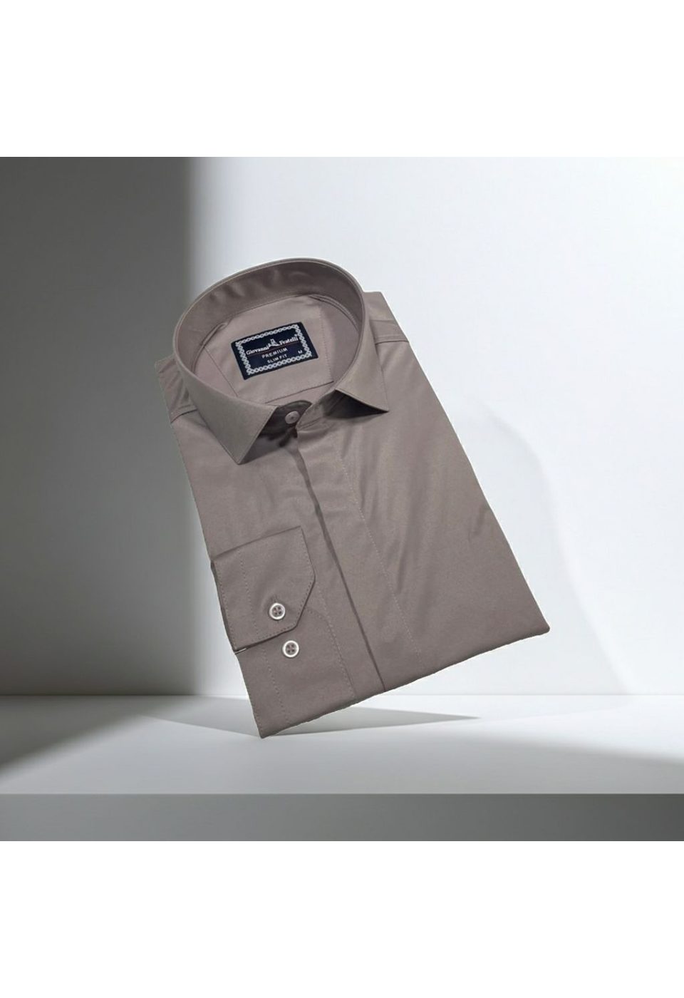 Slim Fit Uzun Kol Düz Renk Saten Erkek Gömlek 3GMK317045012 - Giovanni Fratelli