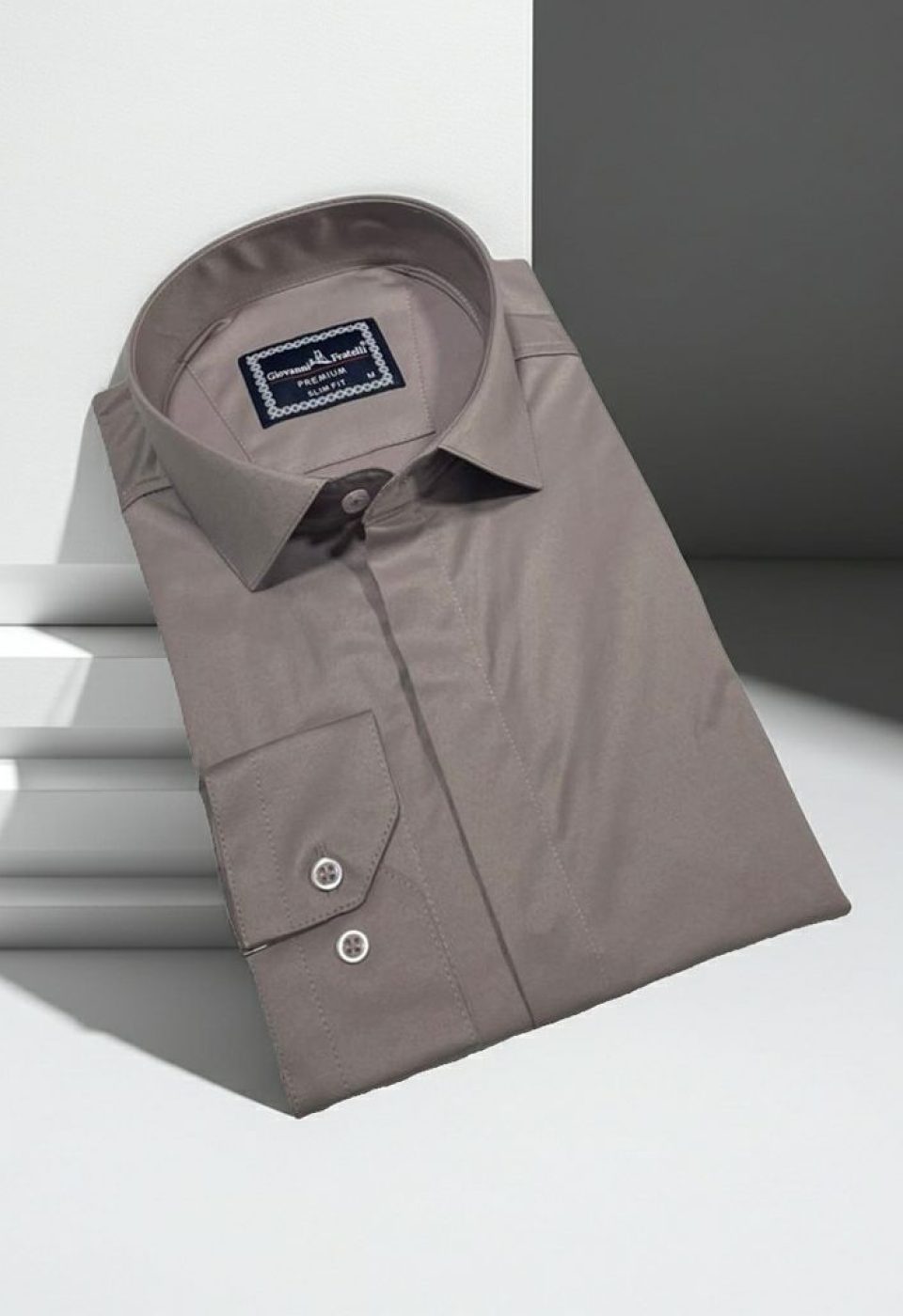 Slim Fit Uzun Kol Düz Renk Saten Erkek Gömlek 3GMK317045012