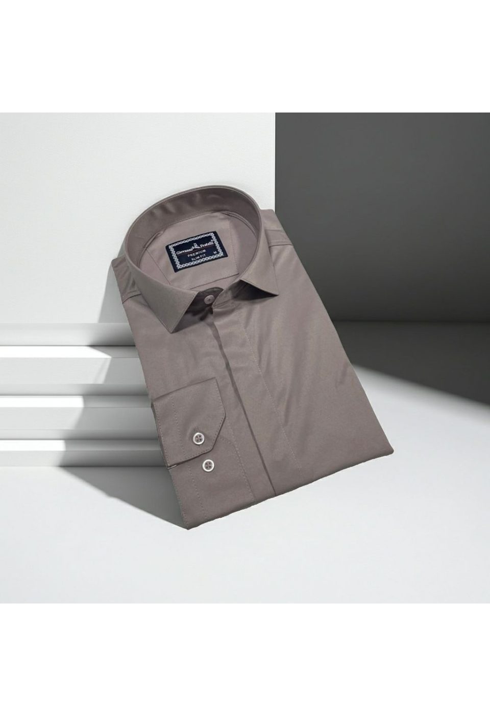 Slim Fit Uzun Kol Düz Renk Saten Erkek Gömlek 3GMK317045012 - Giovanni Fratelli