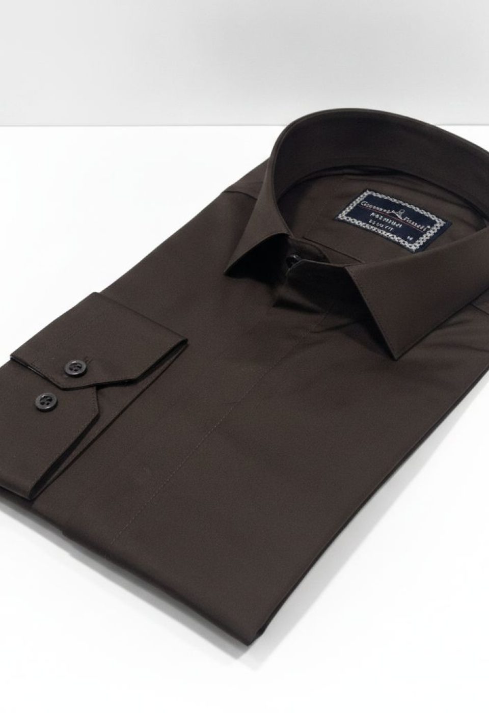 Slim Fit Uzun Kol Düz Renk Saten Erkek Gömlek 3GMK317045014 Slim Fit Uzun Kol Düz Renk Saten Erkek Gömlek 3GMK317045014