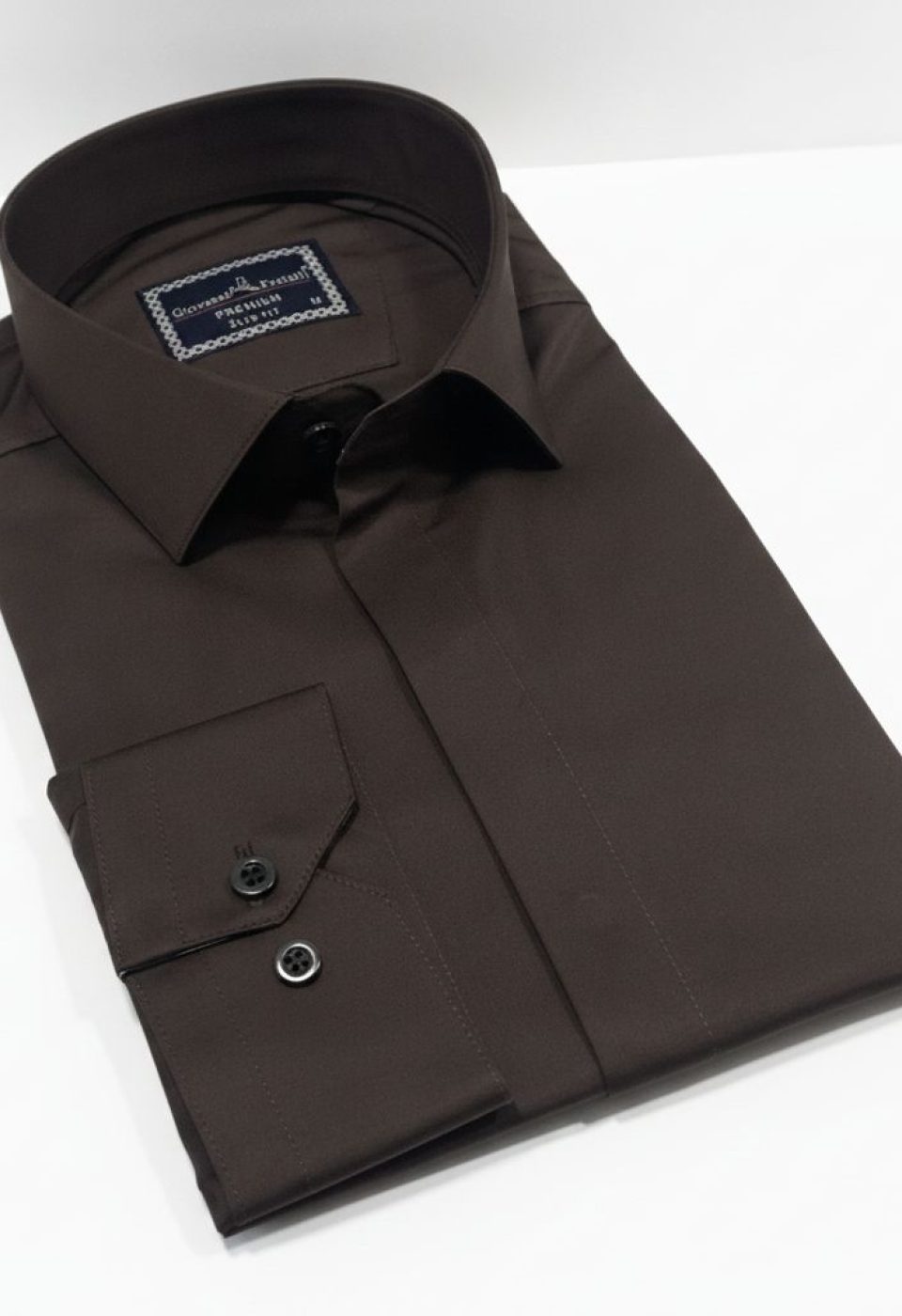 Slim Fit Uzun Kol Düz Renk Saten Erkek Gömlek 3GMK317045014