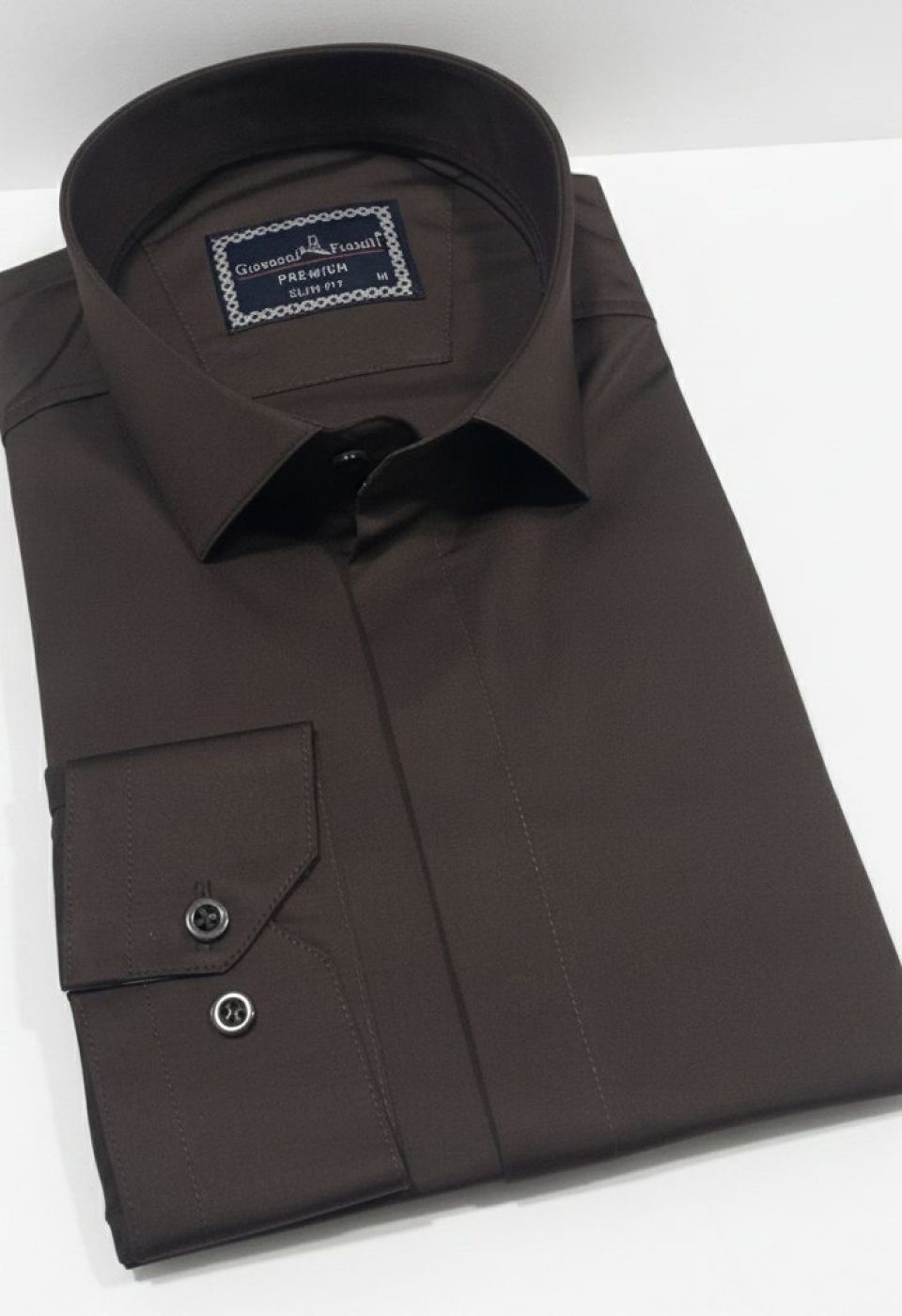 7045 CR SATIN 014 Slim Fit Uzun Kol Düz Renk Saten Erkek Gömlek 3GMK317045014 - Giovanni Fratelli