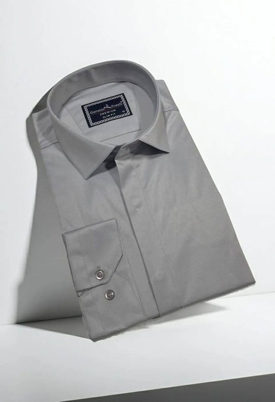 Slim Fit Uzun Kol Düz Renk Saten Erkek Gömlek 3GMK317045018