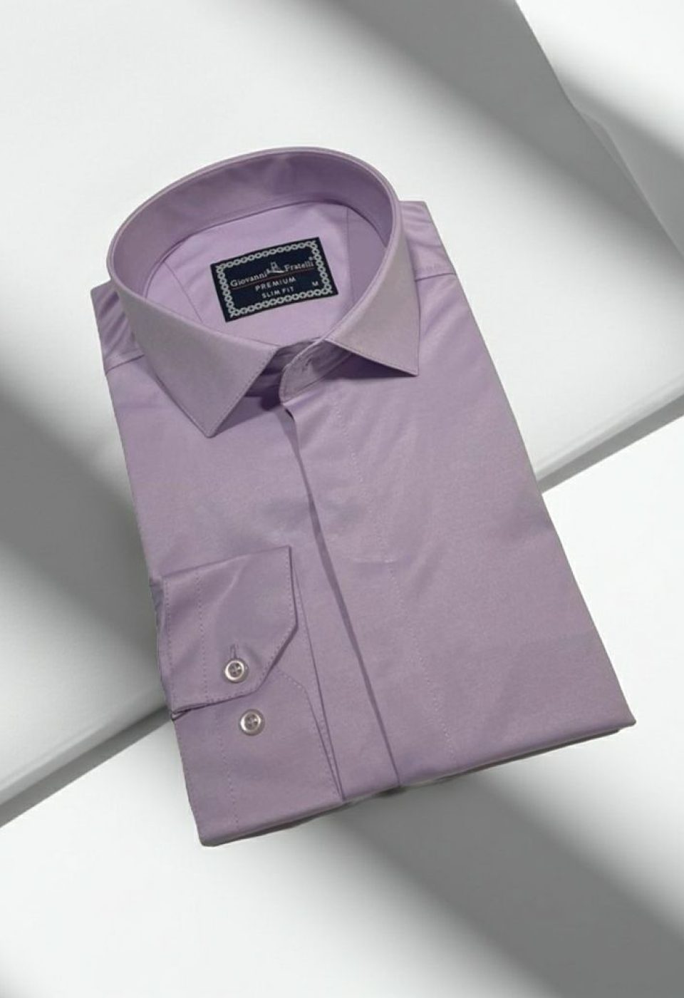 Slim Fit Uzun Kol Düz Renk Saten Erkek Gömlek 3GMK317045019