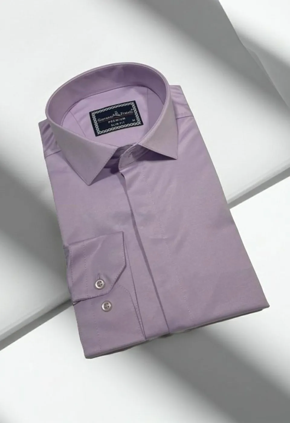 Slim Fit Uzun Kol Düz Renk Saten Erkek Gömlek 3GMK317045019