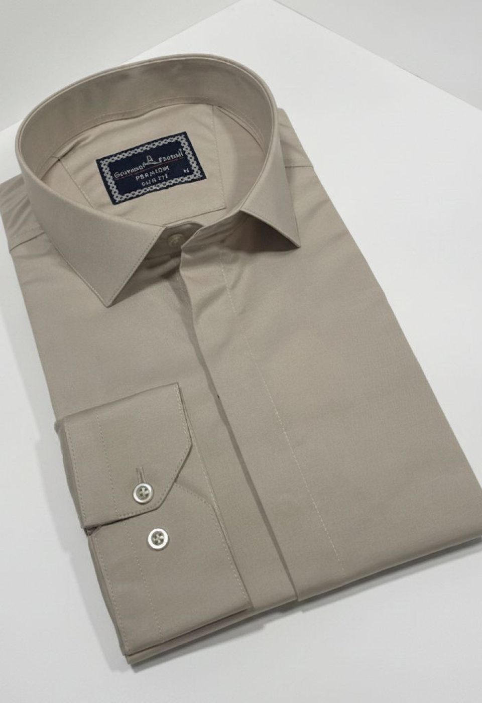 Slim Fit Uzun Kol Düz Renk Saten Erkek Gömlek 3GMK317045022