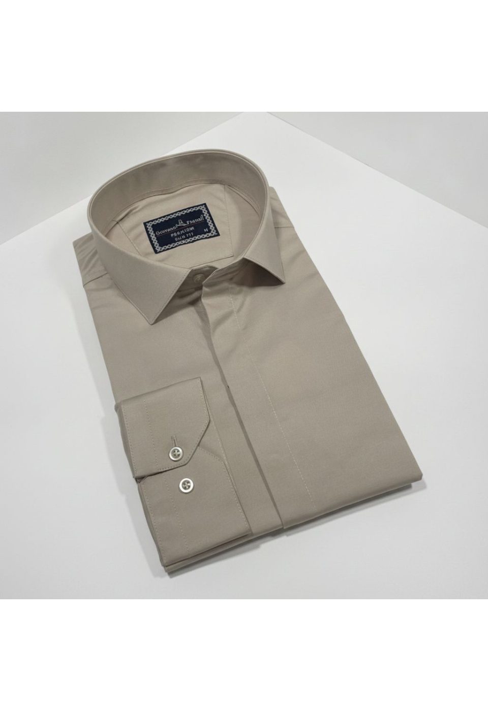 Slim Fit Uzun Kol Düz Renk Saten Erkek Gömlek 3GMK317045022 - Giovanni Fratelli
