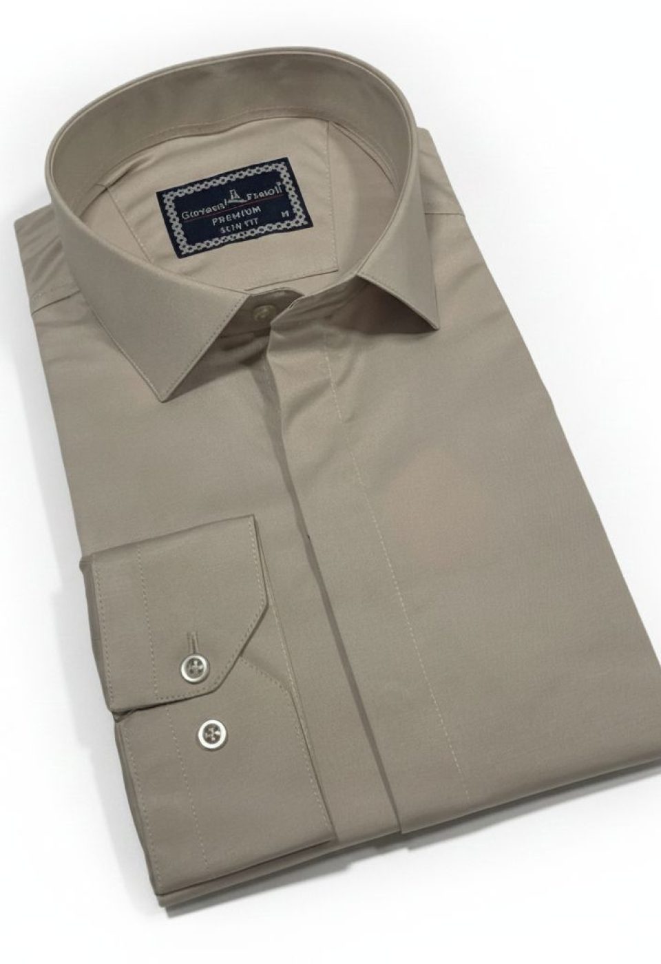 Slim Fit Uzun Kol Düz Renk Saten Erkek Gömlek 3GMK317045022 - Giovanni Fratelli