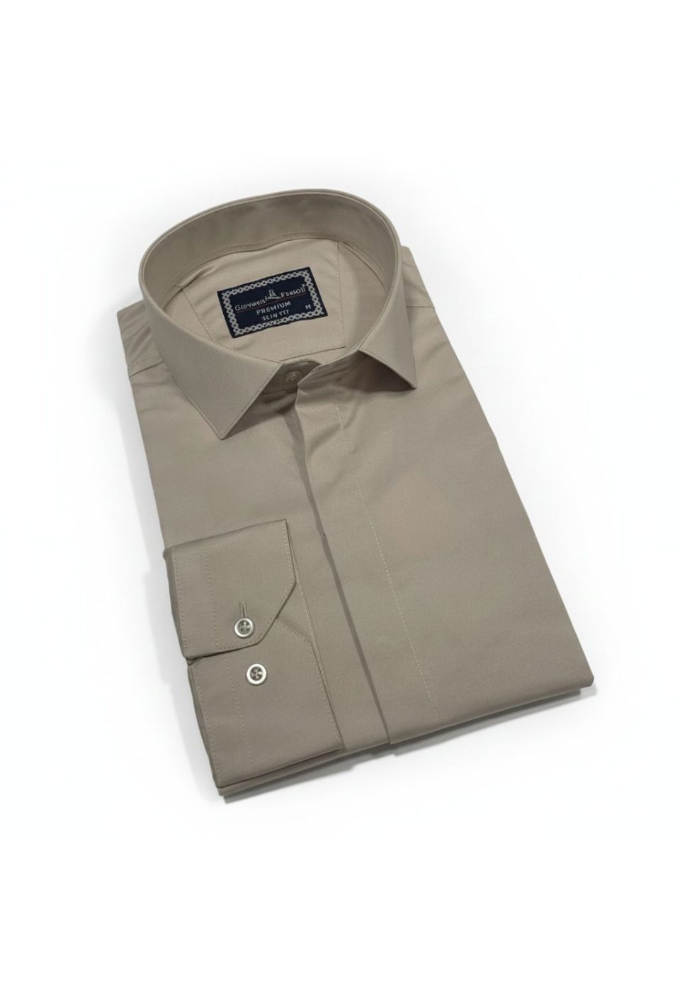 Slim Fit Uzun Kol Düz Renk Saten Erkek Gömlek 3GMK317045022 - Giovanni Fratelli