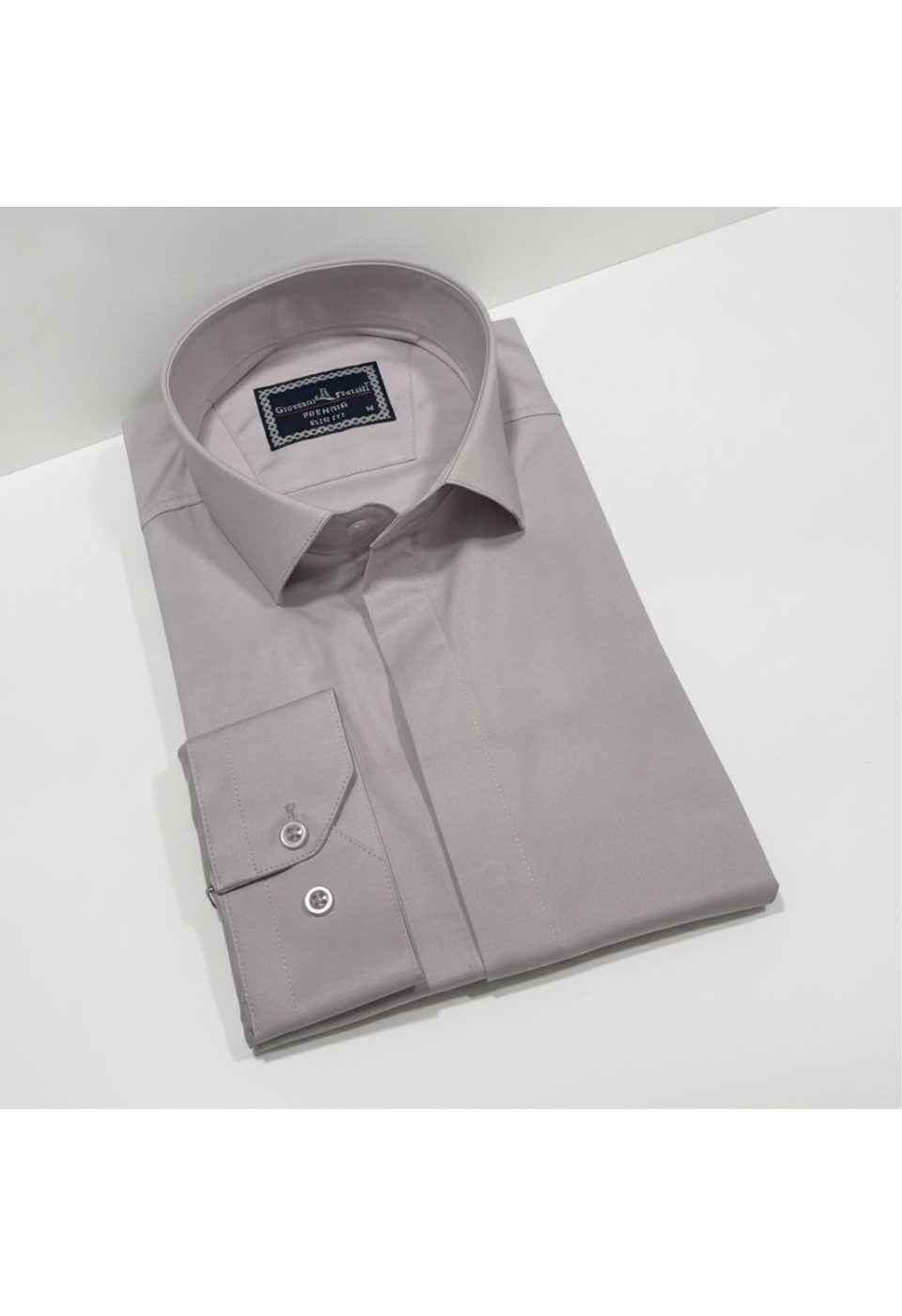 Slim Fit Uzun Kol Düz Renk Saten Erkek Gömlek 3GMK317045023 - Giovanni Fratelli