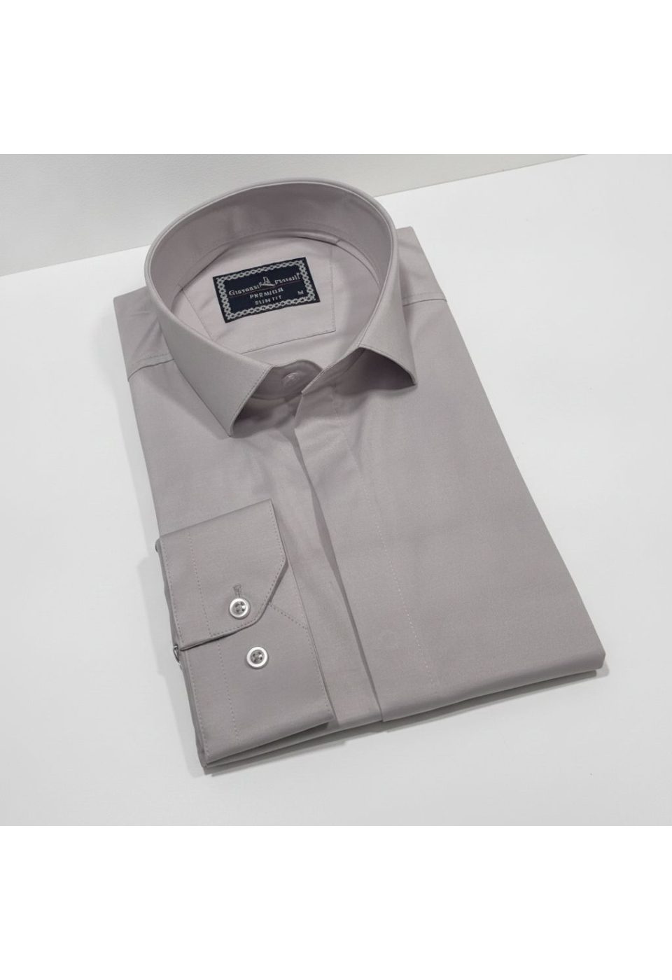 Slim Fit Uzun Kol Düz Renk Saten Erkek Gömlek 3GMK317045023 - Giovanni Fratelli