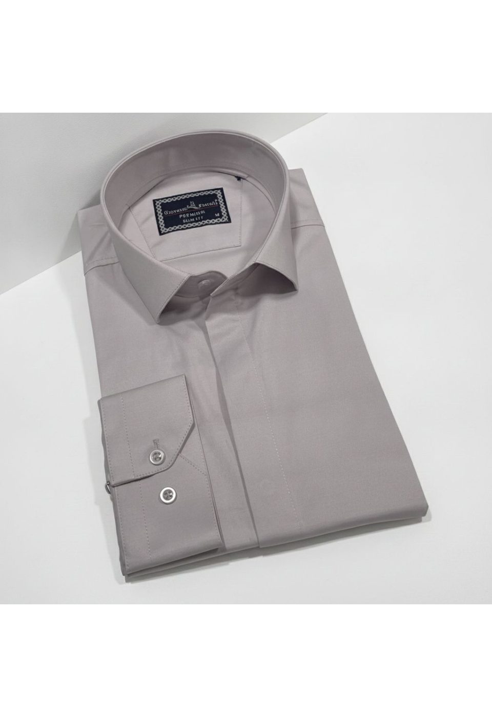 Slim Fit Uzun Kol Düz Renk Saten Erkek Gömlek 3GMK317045023 - Giovanni Fratelli