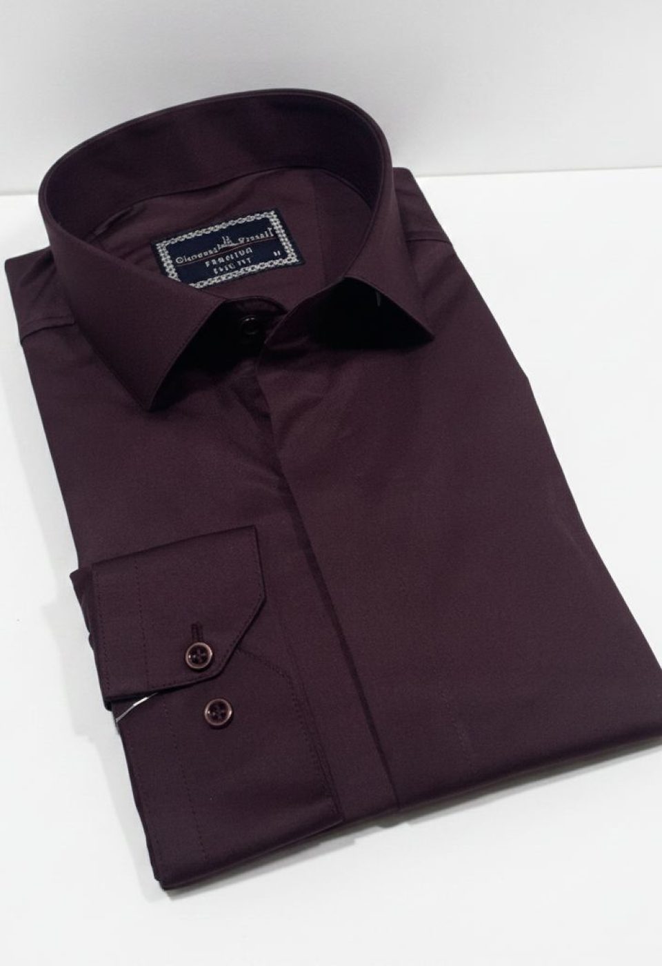 Slim Fit Uzun Kol Düz Renk Saten Erkek Gömlek 3GMK317045024