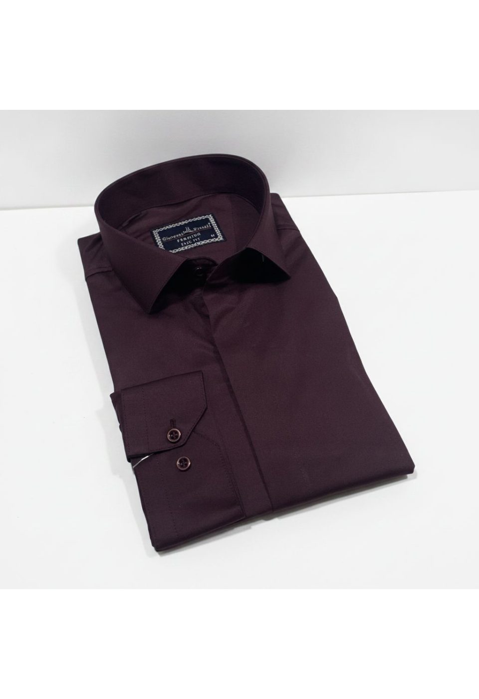 Slim Fit Uzun Kol Düz Renk Saten Erkek Gömlek 3GMK317045024 - Giovanni Fratelli