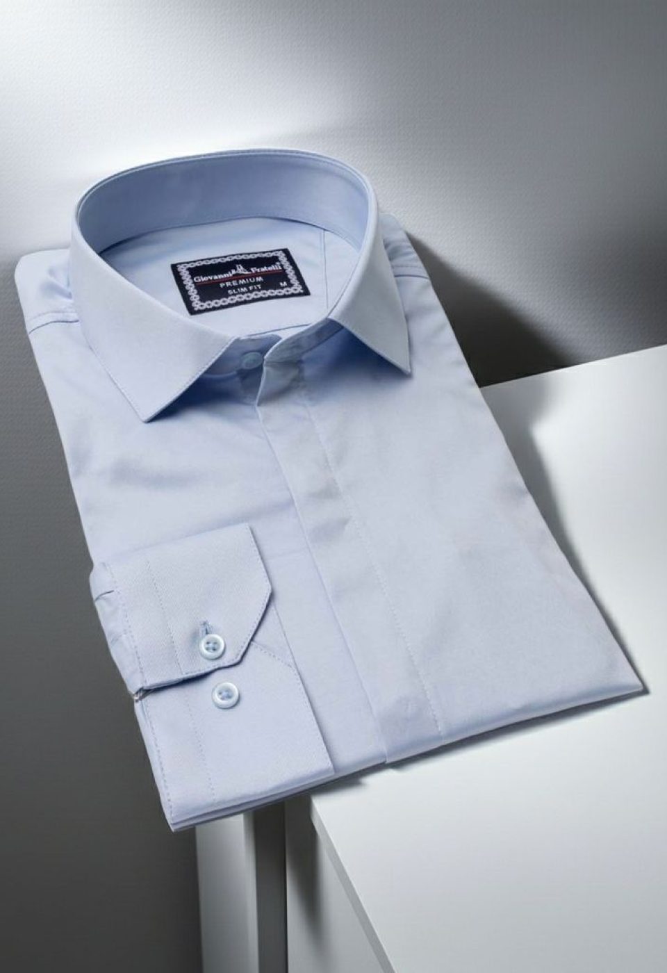 8 Drop Slim Fit Uzun Kol Düz Renk Saten Erkek Gömlek 3GMK327046004 - Giovanni Fratelli