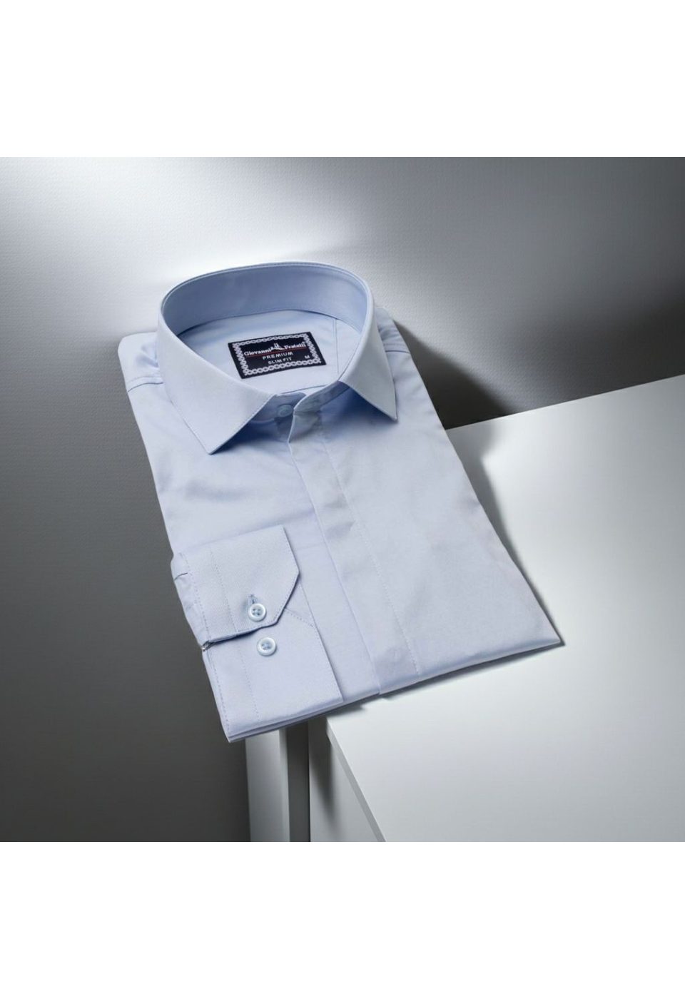 8 Drop Slim Fit Uzun Kol Düz Renk Saten Erkek Gömlek 3GMK327046004 - Giovanni Fratelli