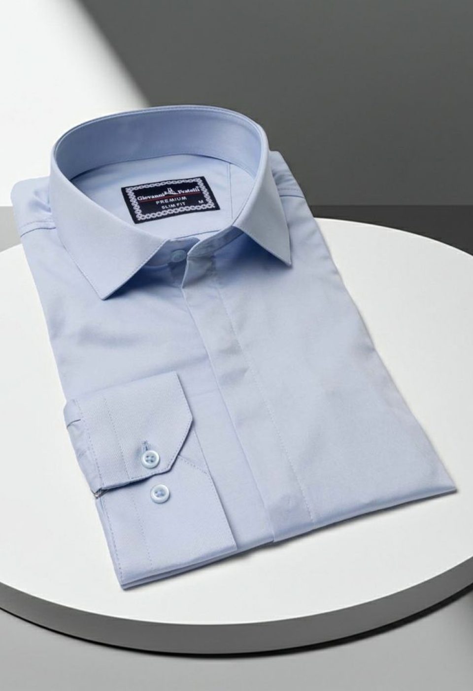 8 Drop Slim Fit Uzun Kol Düz Renk Saten Erkek Gömlek 3GMK327046004 - Giovanni Fratelli