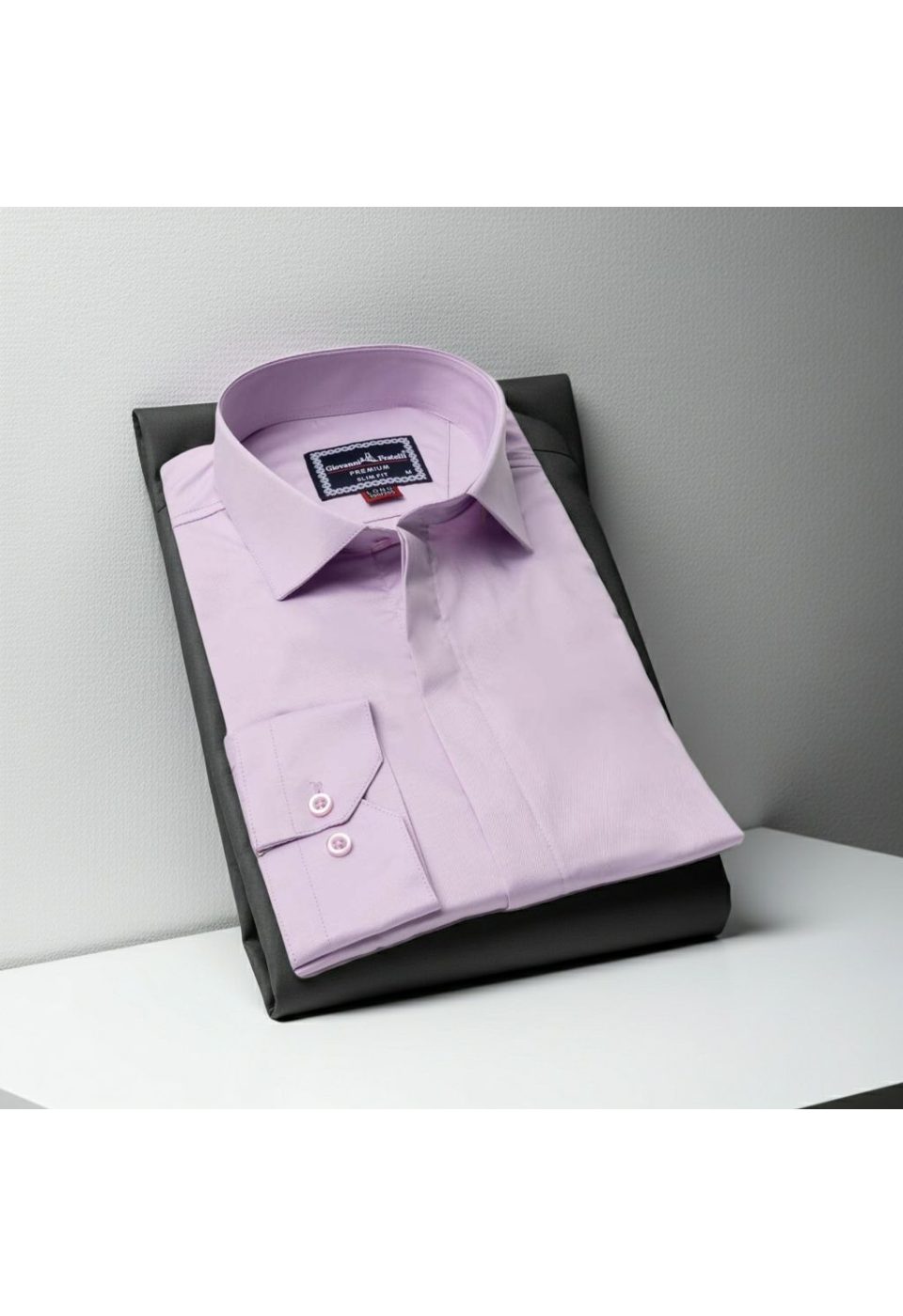 8 Drop Slim Fit Uzun Kol Düz Renk Saten Erkek Gömlek 3GMK327046005 - Giovanni Fratelli