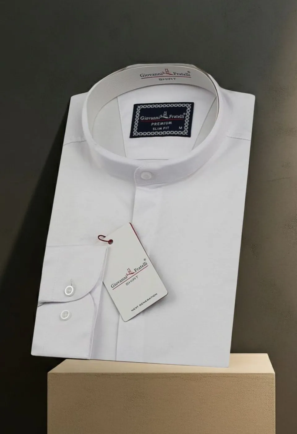 Slim Fit Uzun Kol Düz Renk Hakim Yaka Saten Erkek Gömlek 3GMK327047001