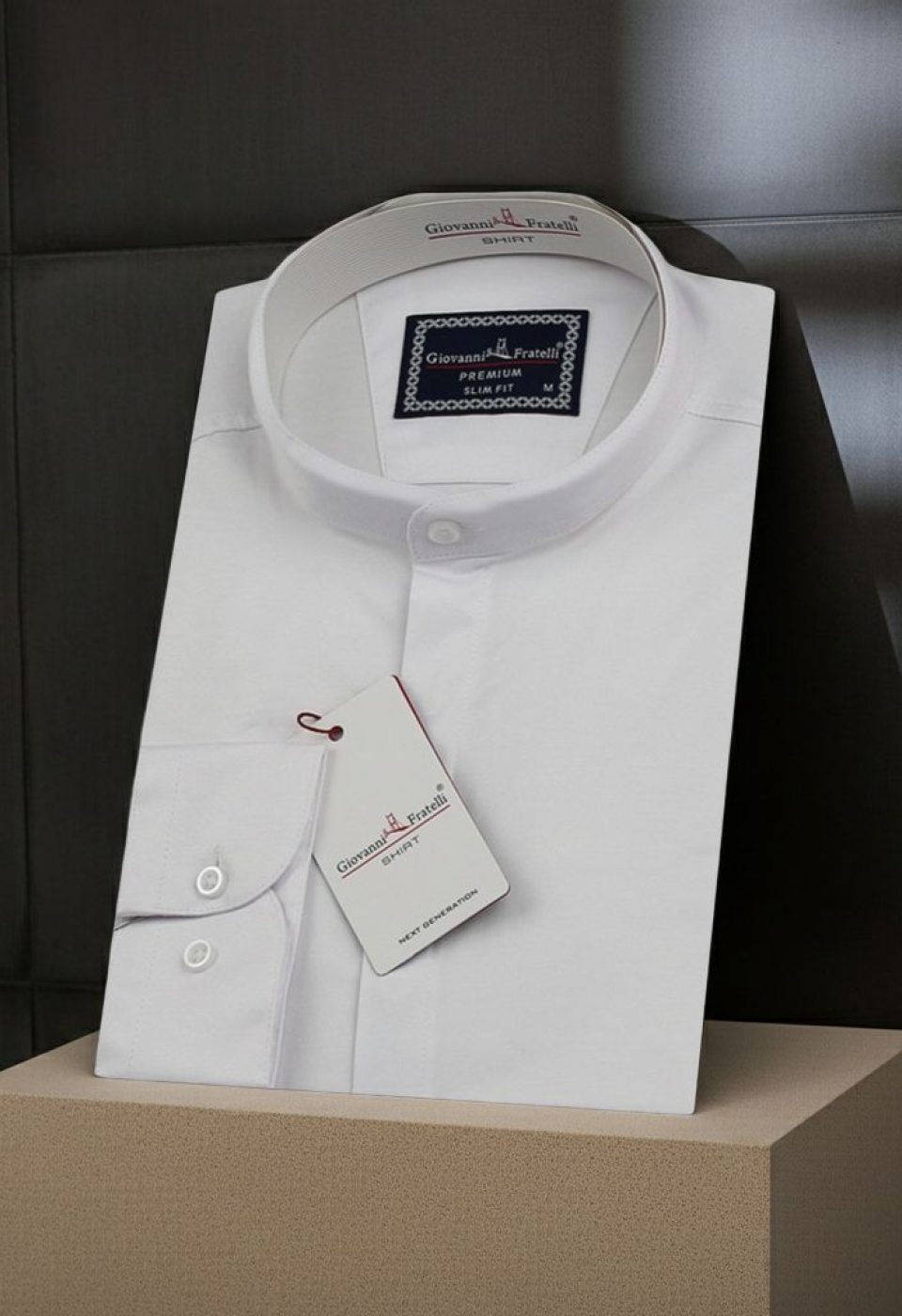 Slim Fit Kısa Kol Düz Renk Hakim Yaka Saten Erkek Gömlek 3GMK327047001 - Giovanni Fratelli