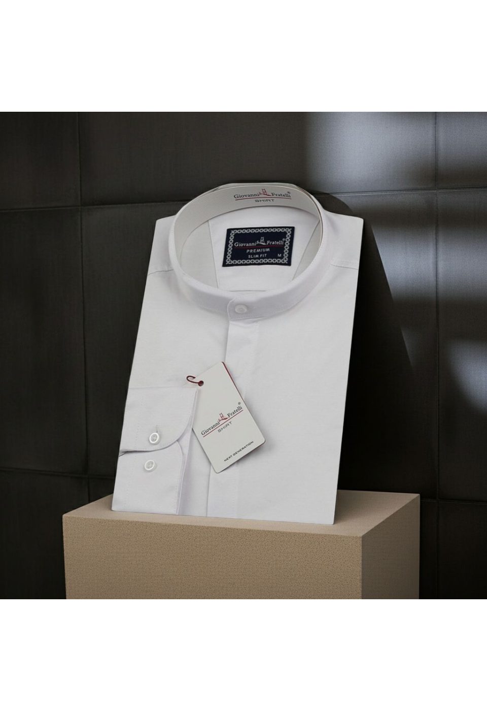 Slim Fit Kısa Kol Düz Renk Hakim Yaka Saten Erkek Gömlek 3GMK327047001 - Giovanni Fratelli