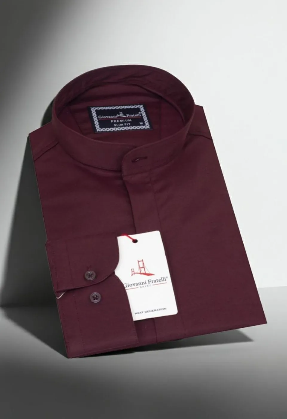 Slim Fit Uzun Kol Düz Renk Hakim Yaka Saten Erkek Gömlek 3GMK327047005
