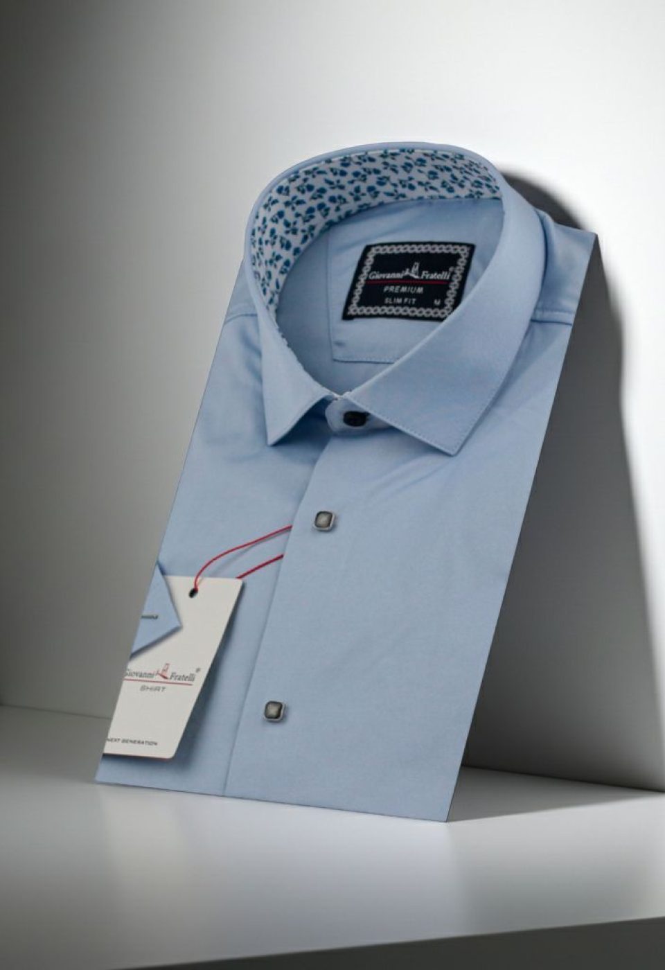 Slim Fit Kısa Kol Düz Renk Saten Erkek Gömlek 3GMK327070003 - Giovanni Fratelli