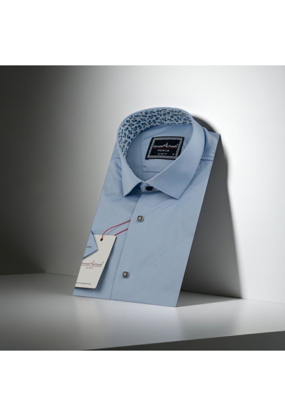 Slim Fit Kısa Kol Düz Renk Saten Erkek Gömlek 3GMK327070003 - Giovanni Fratelli