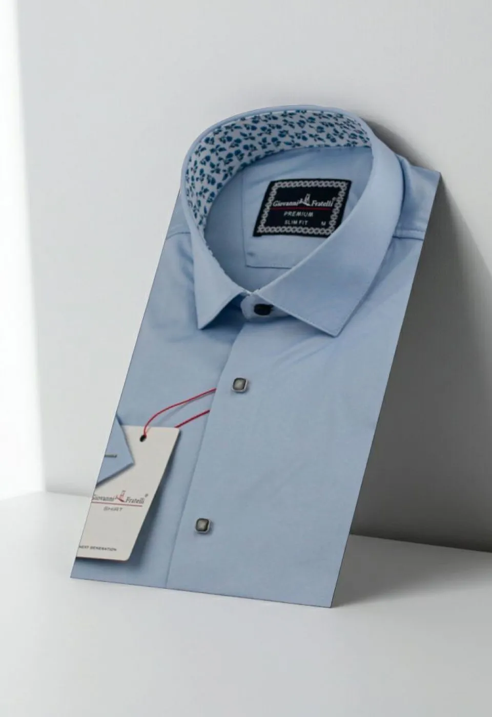 Slim Fit Kısa Kol Düz Renk Saten Erkek Gömlek 3GMK327070003
