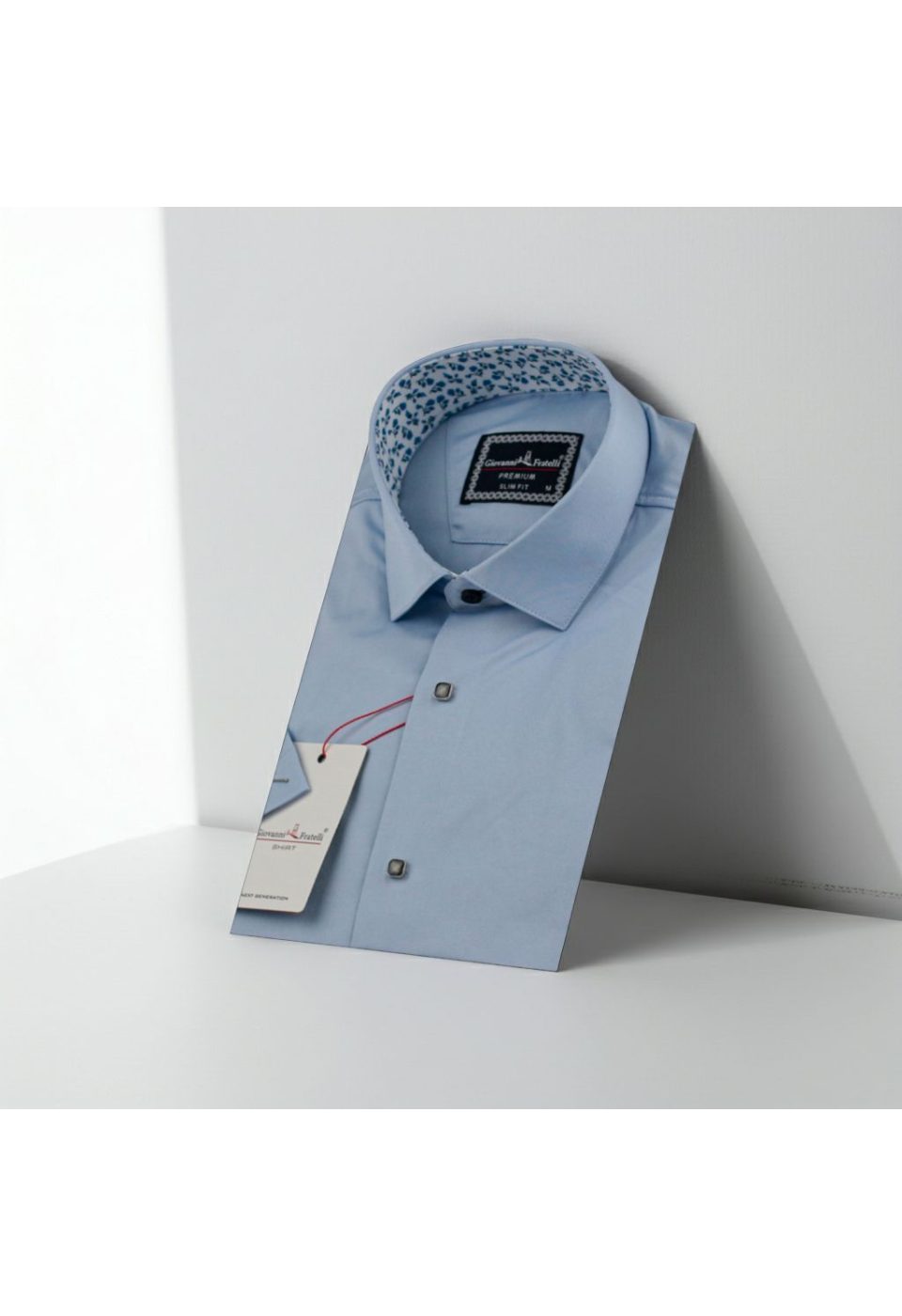 Slim Fit Kısa Kol Düz Renk Saten Erkek Gömlek 3GMK327070003 - Giovanni Fratelli